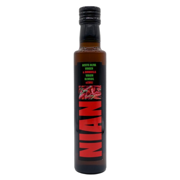 NIAN Olivenöl "Chilli" Aromaöl 250 ml Flasche